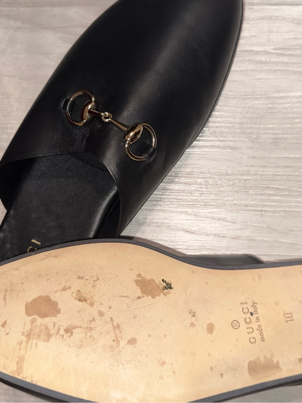 Gucci Black Leather Mule with Horsebit - Picture 8 of 10